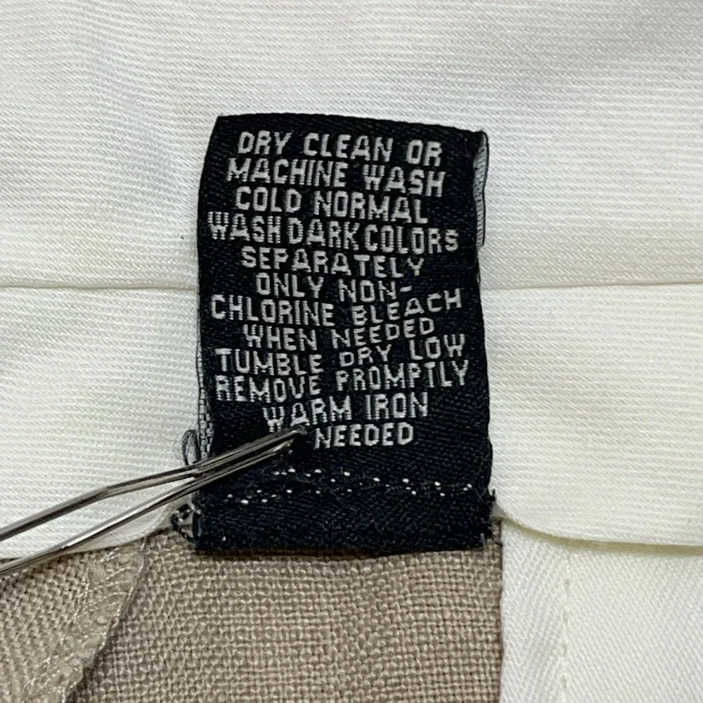 Jos. A. Bank Mens Pants 34x30 100% Linen Travelers Collection Pleated Cuffed